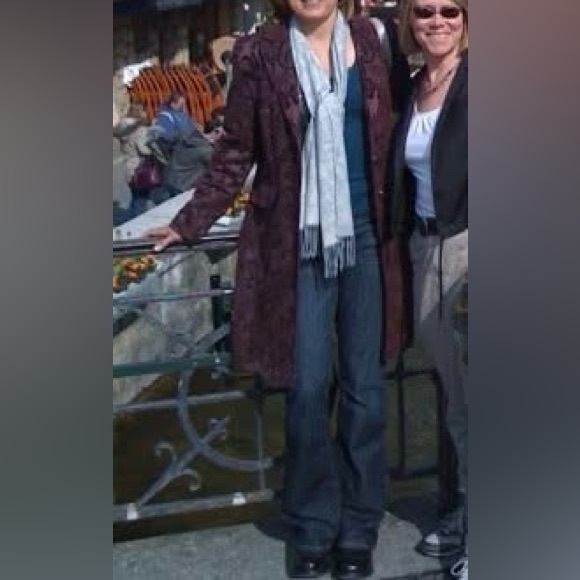 Giacca Gallery burgundy Jacquard coat - Picture 2 of 7